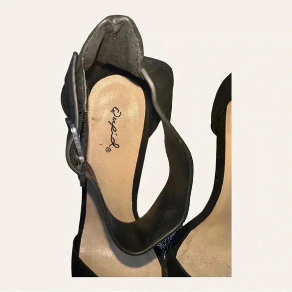 Qupid PLATFORM HEELS OMBRE COLORS HEELS BLACK VELVET SIZE 8 ANKLE STRAP‎ - Picture 10 of 10